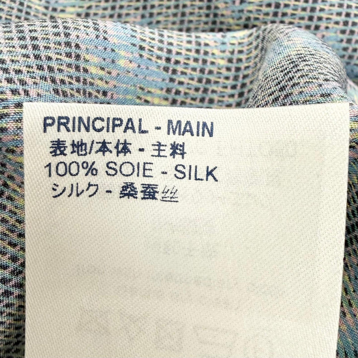 Pristine LOUIS VUITTON Long sleeve shirt 3D Damier Monogram Print Blue silk 36
