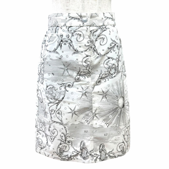 Excellent HERMES Tight Skirt Astrology Remix Serie buttons 38 3H0353DI