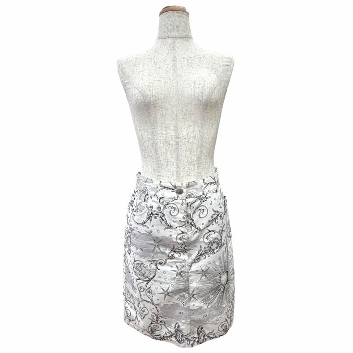 Excellent HERMES Tight Skirt Astrology Remix Serie buttons 38 3H0353DI