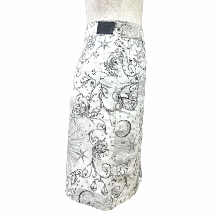 Excellent HERMES Tight Skirt Astrology Remix Serie buttons 38 3H0353DI