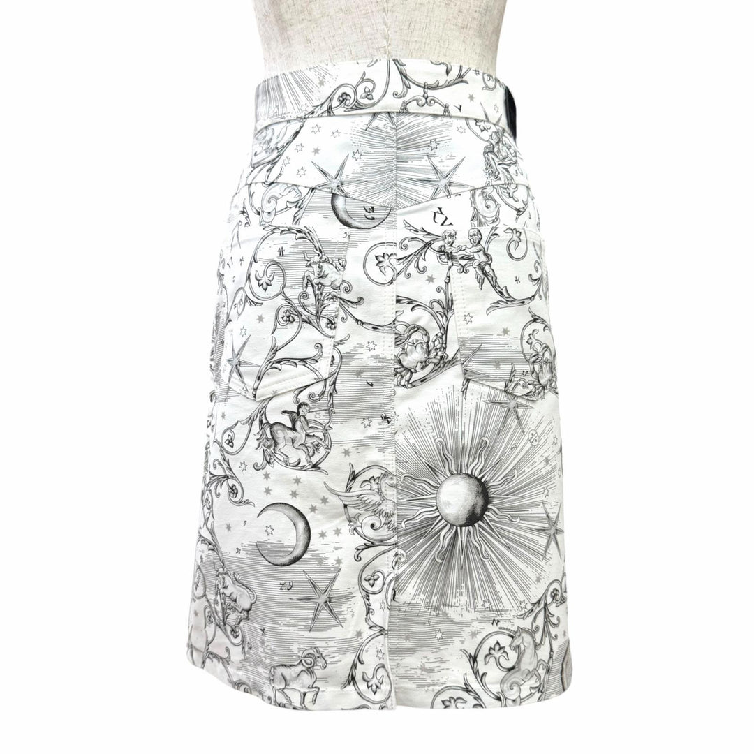 Excellent HERMES Tight Skirt Astrology Remix Serie buttons 38 3H0353DI