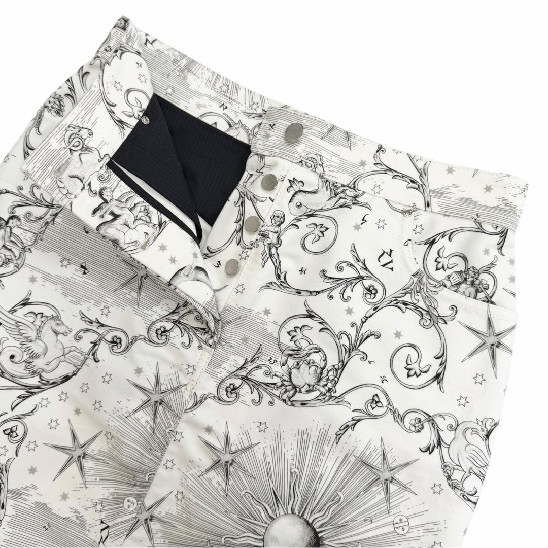 Excellent HERMES Tight Skirt Astrology Remix Serie buttons 38 3H0353DI