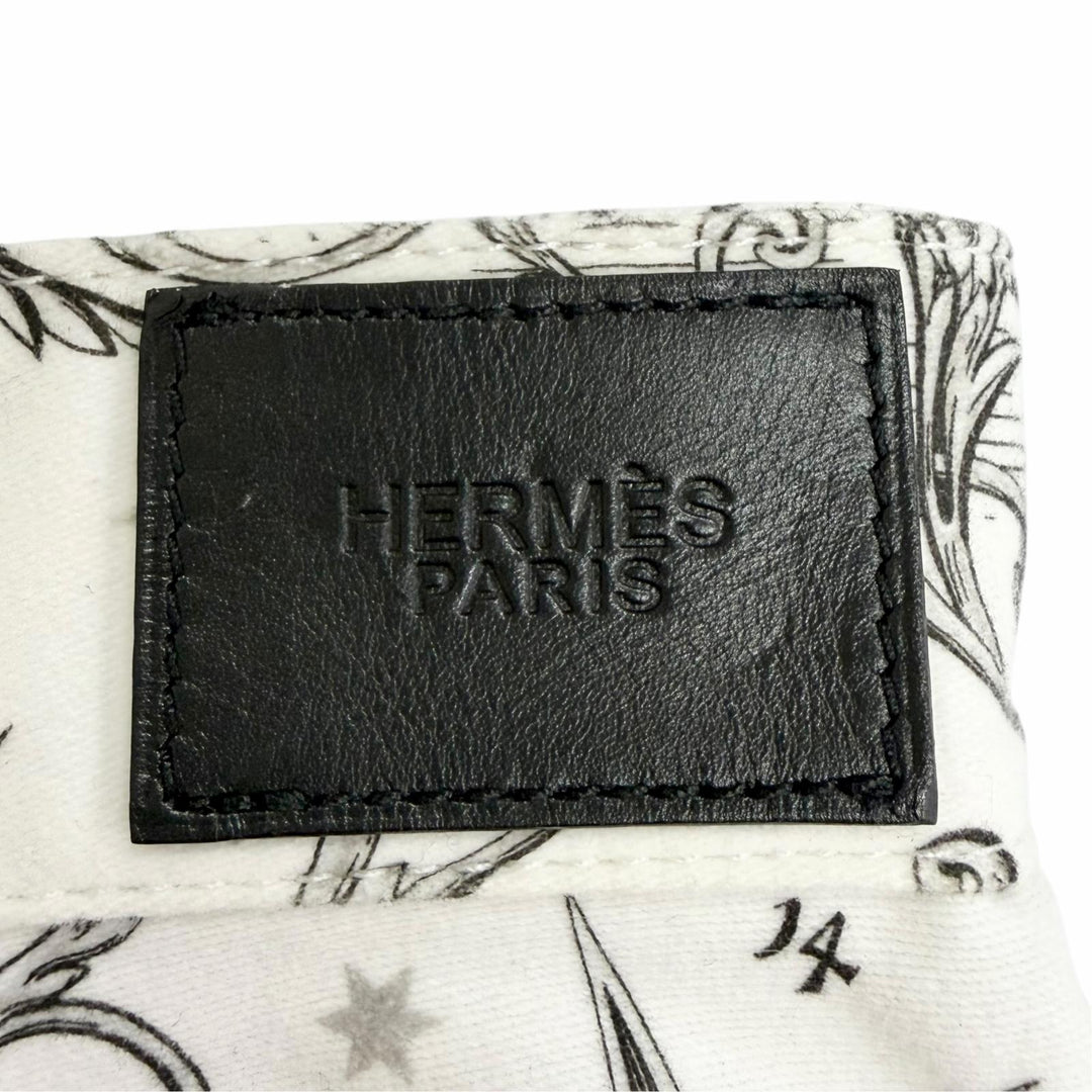 Excellent HERMES Tight Skirt Astrology Remix Serie buttons 38 3H0353DI