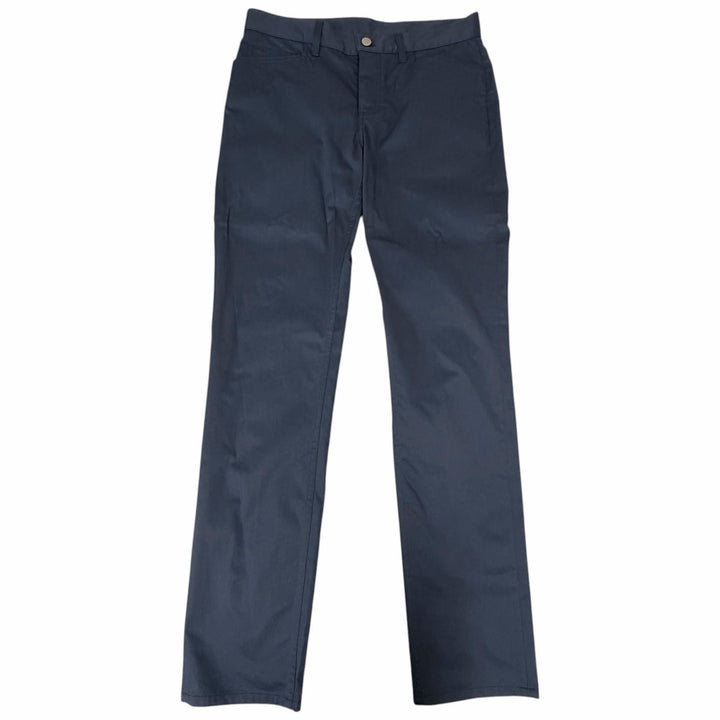 Excellent HERMES Pants Serie Button Crude Cell Chinos Navy cotton