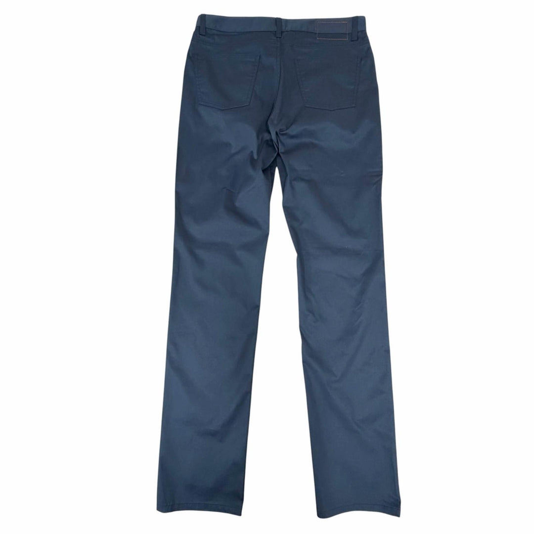 Excellent HERMES Pants Serie Button Crude Cell Chinos Navy cotton