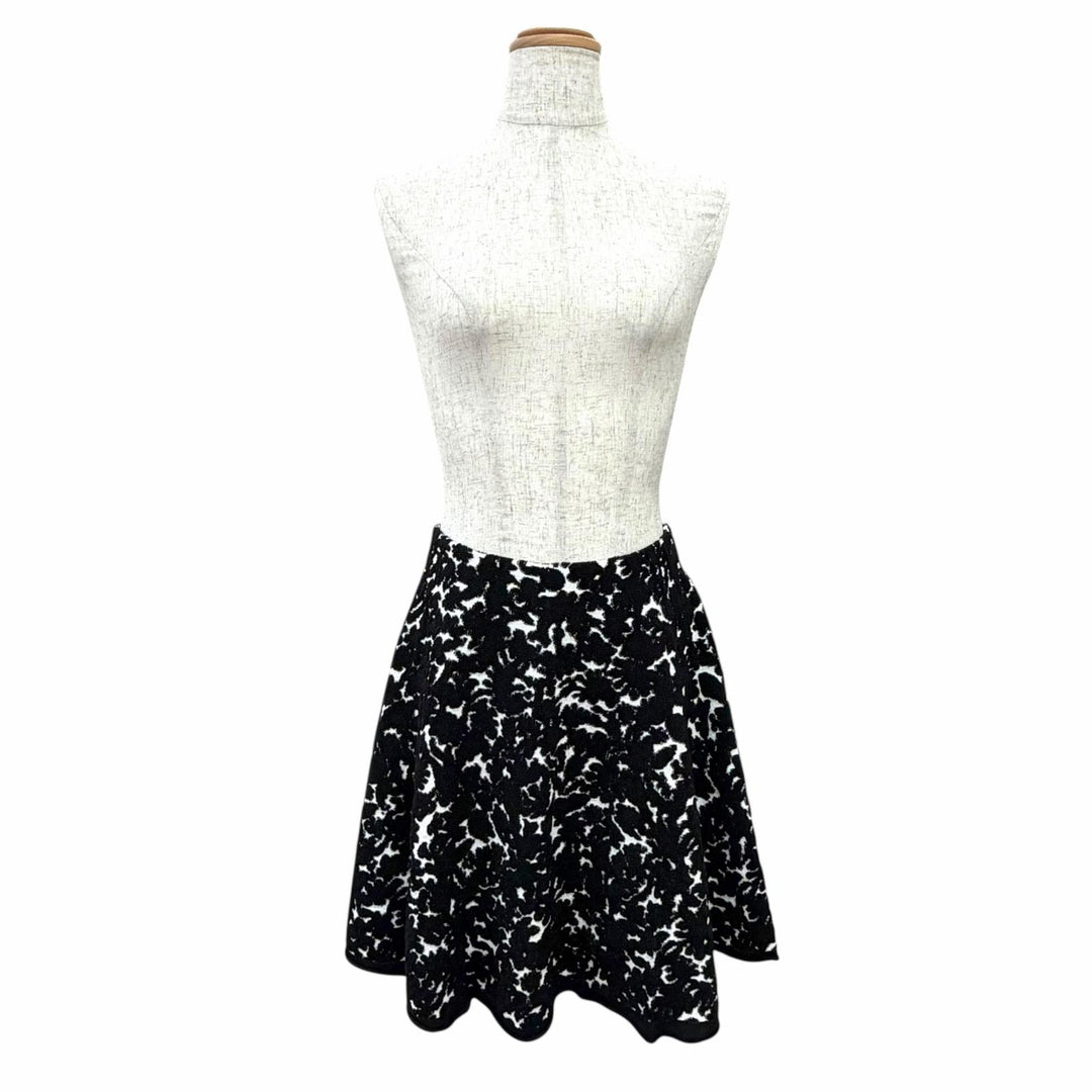 Pristine LOUIS VUITTON flare skirt All-over print jacquard mini black Women S