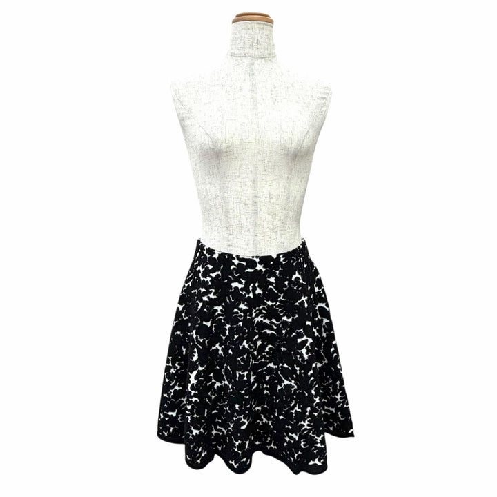 Pristine LOUIS VUITTON flare skirt All-over print jacquard mini black Women S