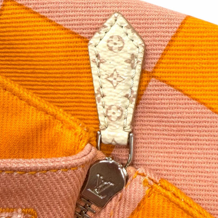 Pristine LOUIS VUITTON Mini skirt Monogram Zip Logo Denim cotton IT 38