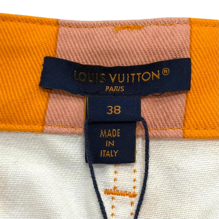 Pristine LOUIS VUITTON Mini skirt Monogram Zip Logo Denim cotton IT 38