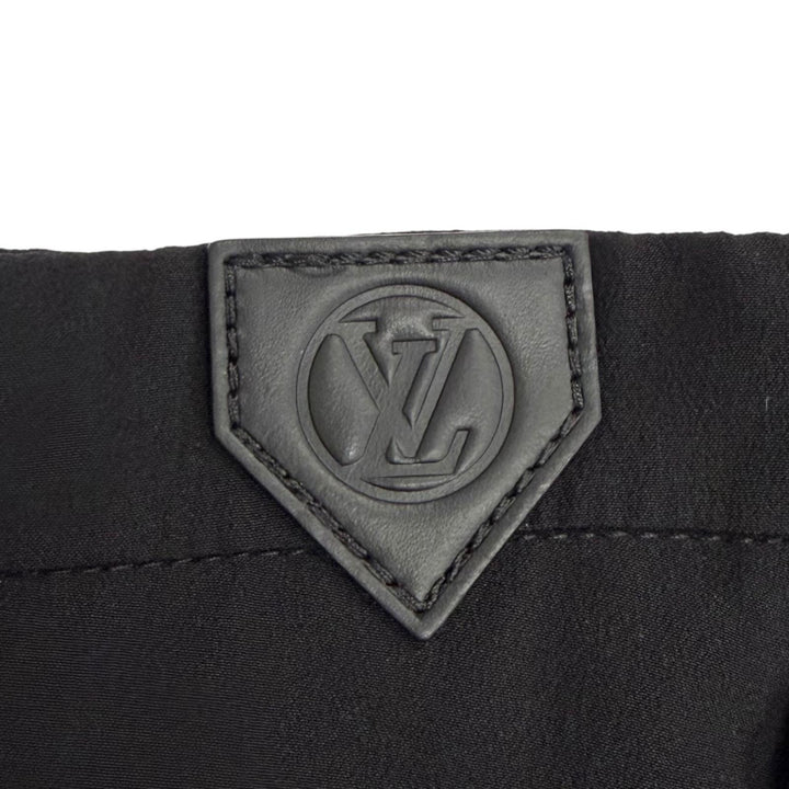 Pristine LOUIS VUITTON Saruel pants LV logo leather patch belt included silk 36