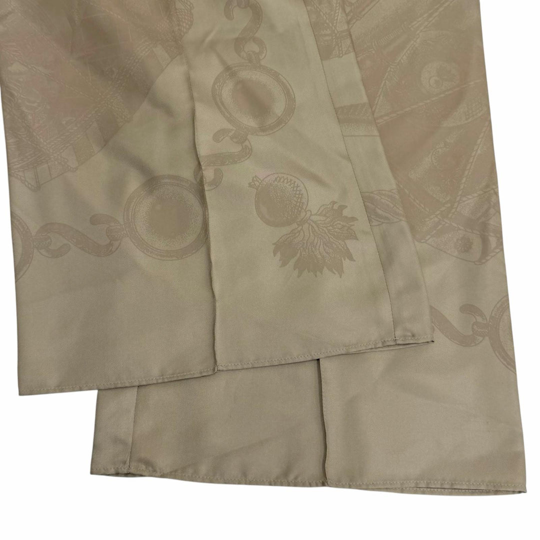 Excellent HERMES Wide pants beige silk Women 36 3H0440D3
