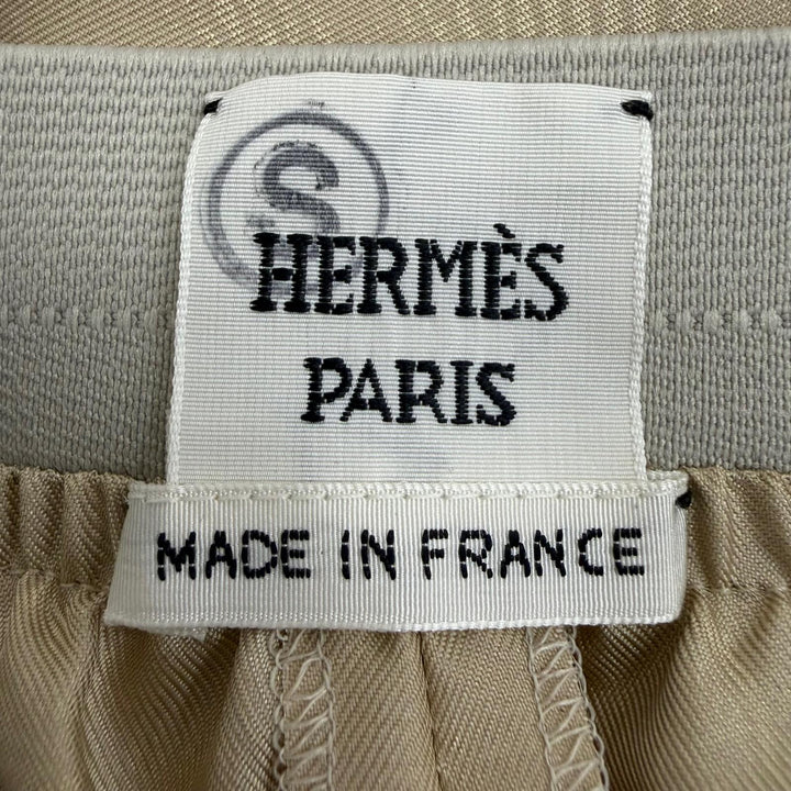 Excellent HERMES Wide pants beige silk Women 36 3H0440D3