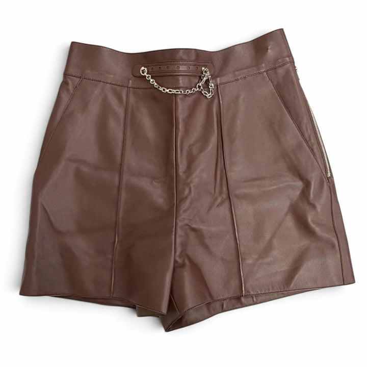 Pristine HERMES Shorts Lambskin with chain detail and side zip 36 3H1414D3