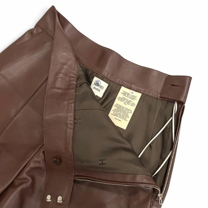 Pristine HERMES Shorts Lambskin with chain detail and side zip 36 3H1414D3