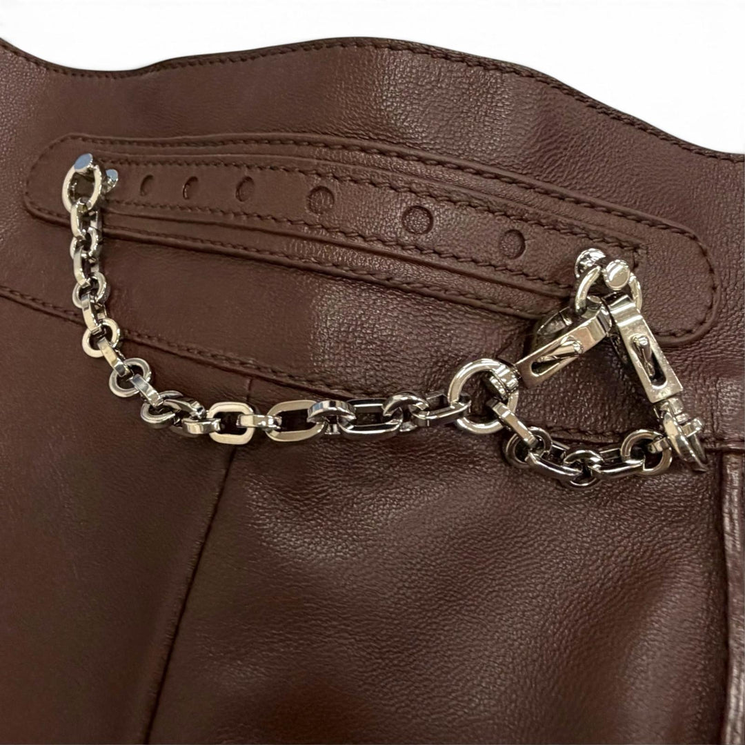 Pristine HERMES Shorts Lambskin with chain detail and side zip 36 3H1414D3