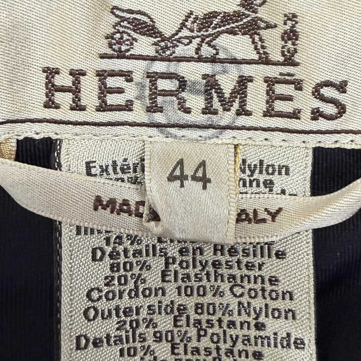 Excellent HERMES Shorts H Logo Zip Swim Shorts Navy Nylon mens IT 44