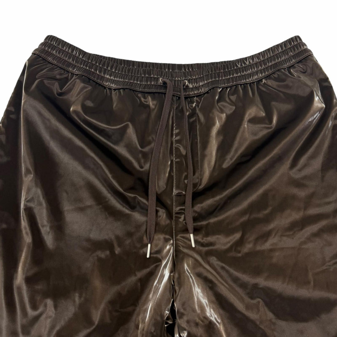 Excellent HERMES Serie Button Crude Cell Track Pants Jogger Pants Brown