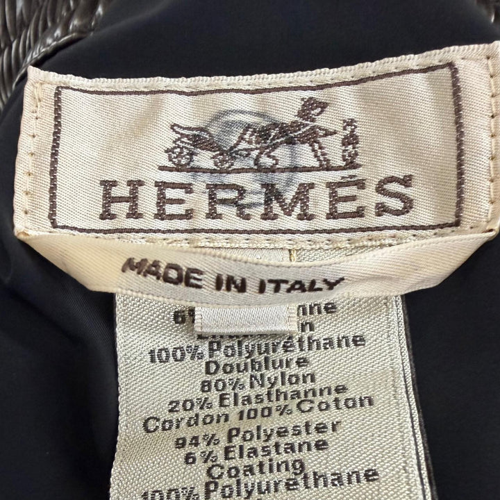 Excellent HERMES Serie Button Crude Cell Track Pants Jogger Pants Brown