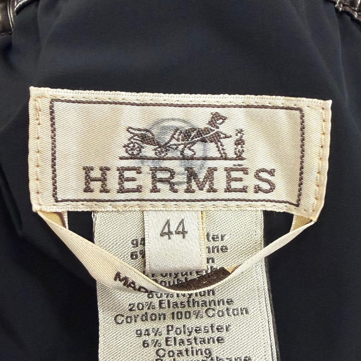 Excellent HERMES Serie Button Crude Cell Track Pants Jogger Pants Brown