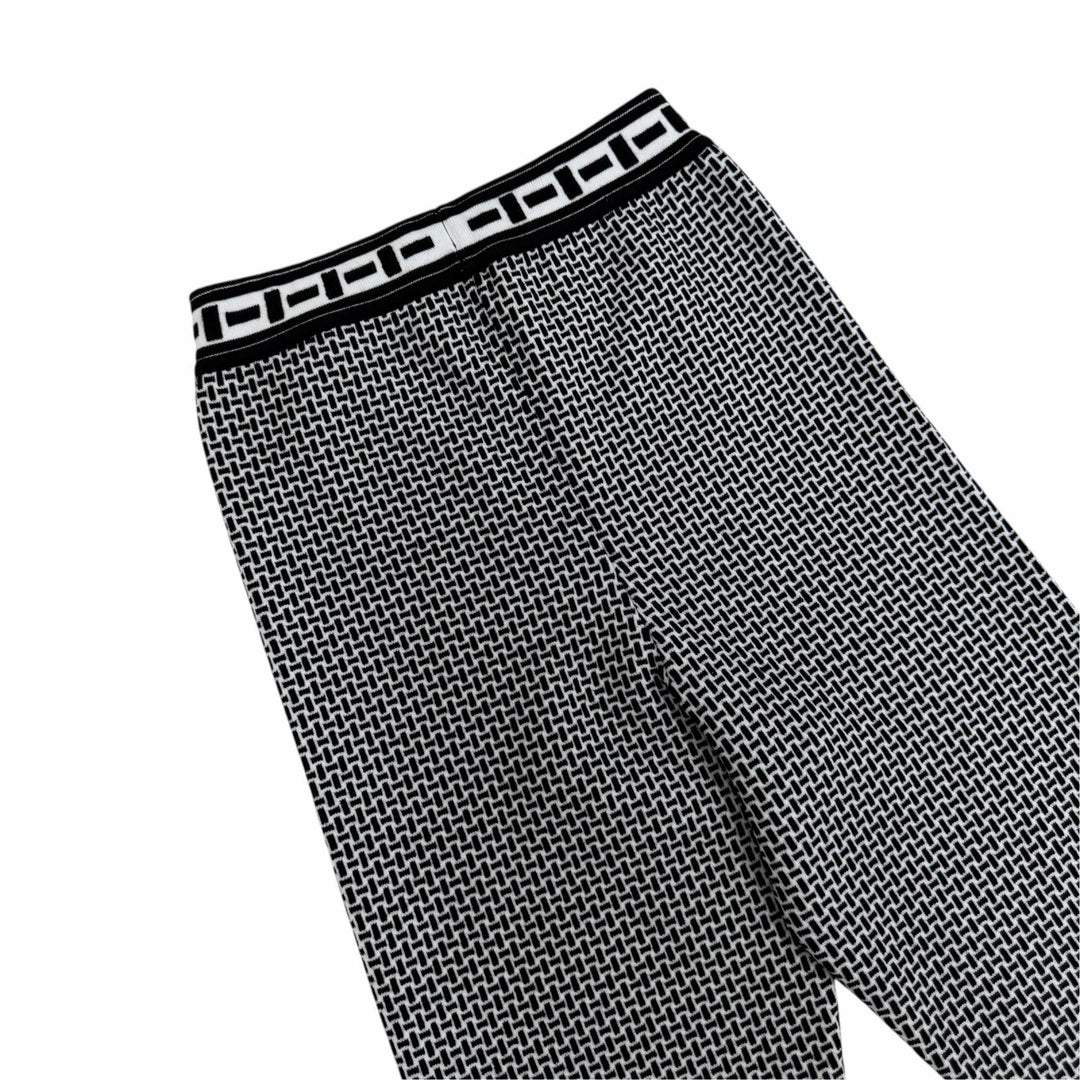 Pristine HERMES Pants Knitted leggings black Virgin wool Women 36 2H2405DD