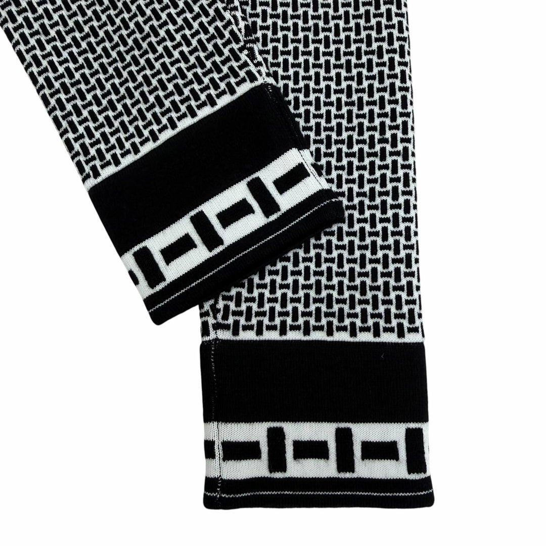 Pristine HERMES Pants Knitted leggings black Virgin wool Women 36 2H2405DD