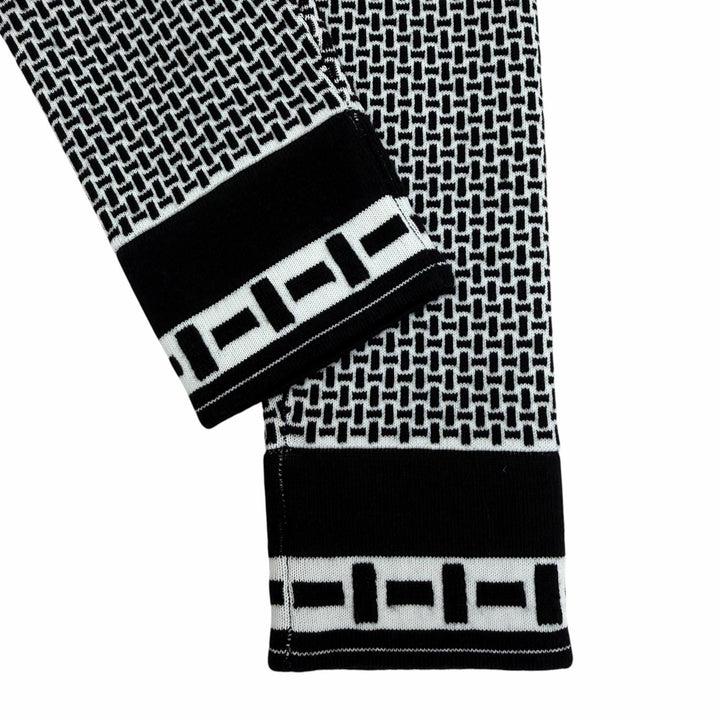 Pristine HERMES Pants Knitted leggings black Virgin wool Women 36 2H2405DD