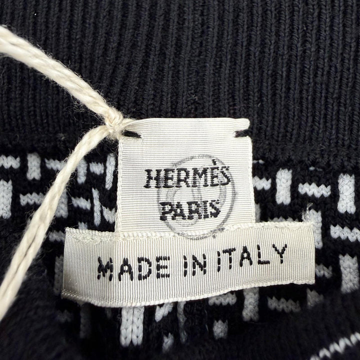 Pristine HERMES Pants Knitted leggings black Virgin wool Women 36 2H2405DD