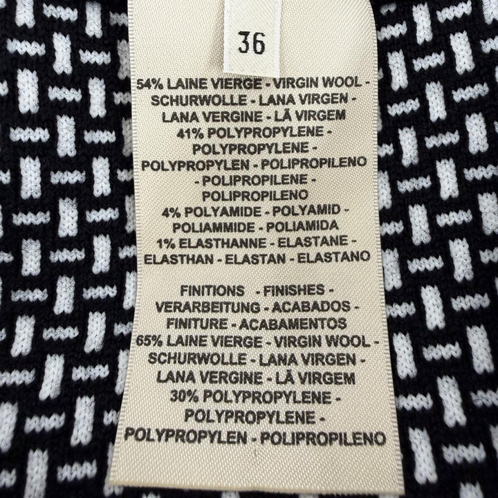 Pristine HERMES Pants Knitted leggings black Virgin wool Women 36 2H2405DD