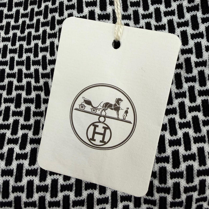 Pristine HERMES Pants Knitted leggings black Virgin wool Women 36 2H2405DD