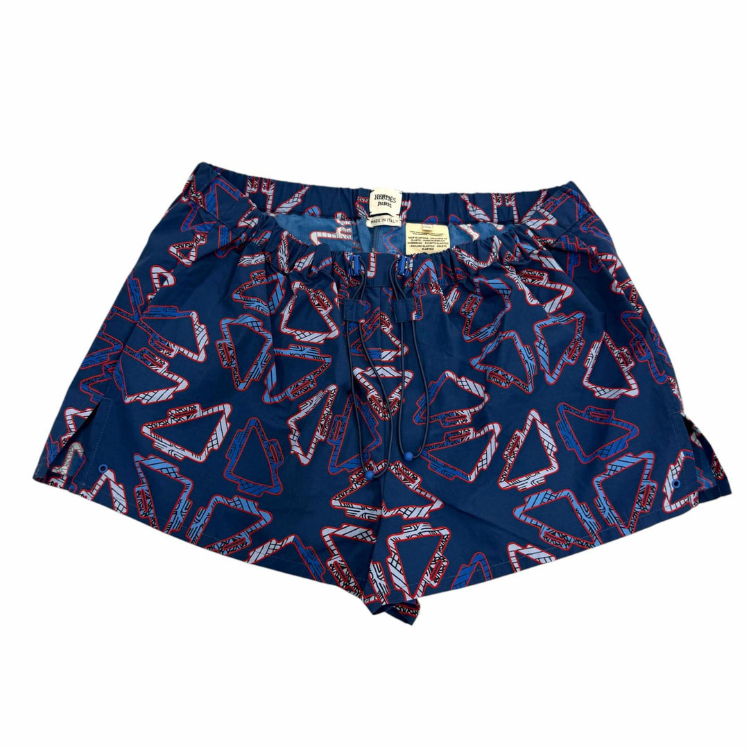 Excellent HERMES Shorts elastic waistband with drawstring. Navy 40