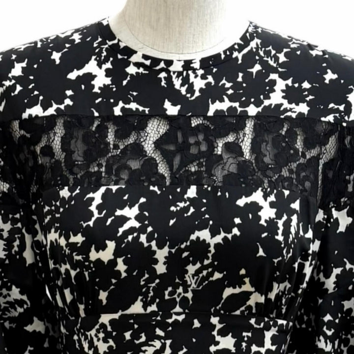 Excellent LOUIS VUITTON one piece black silk Women 34