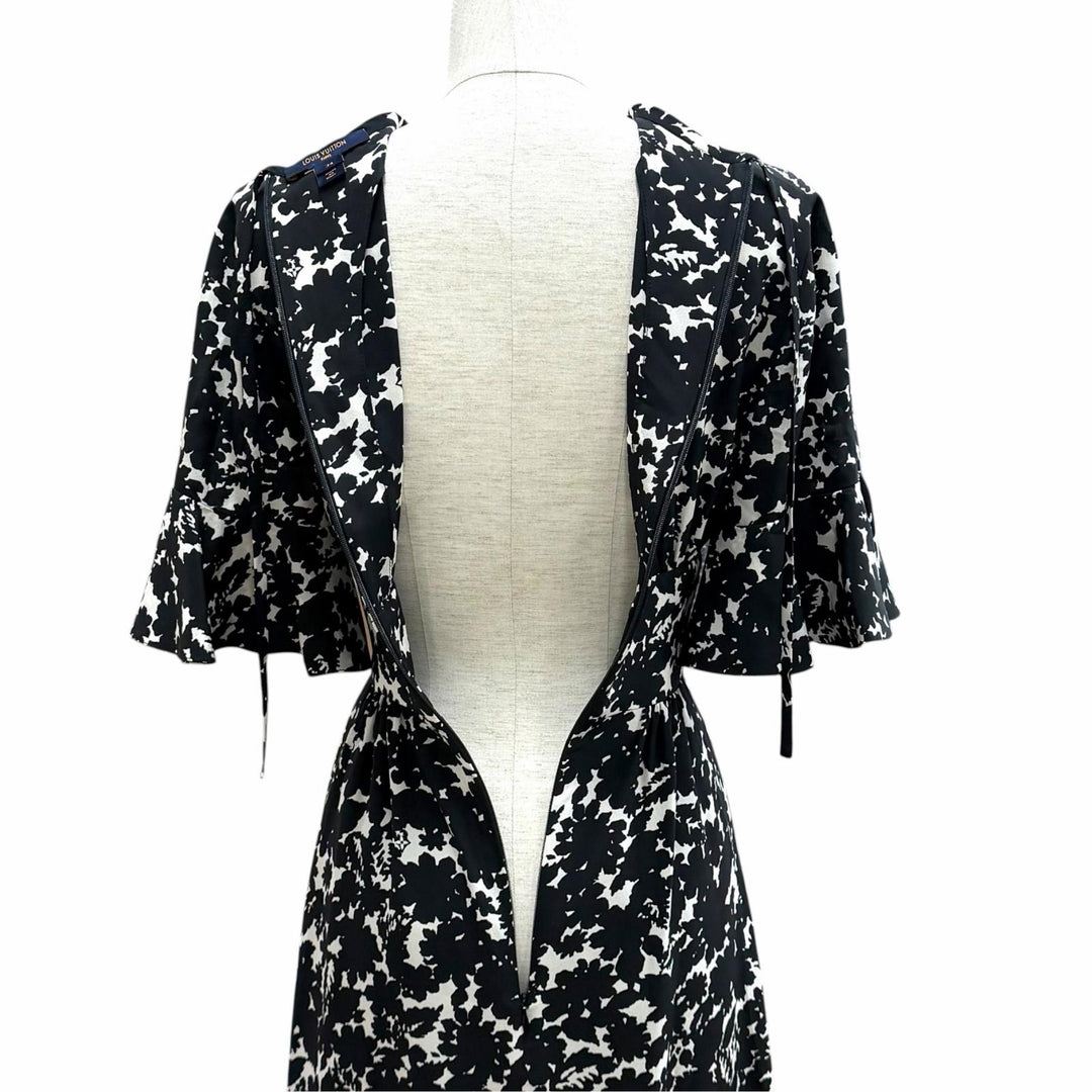 Excellent LOUIS VUITTON one piece black silk Women 34