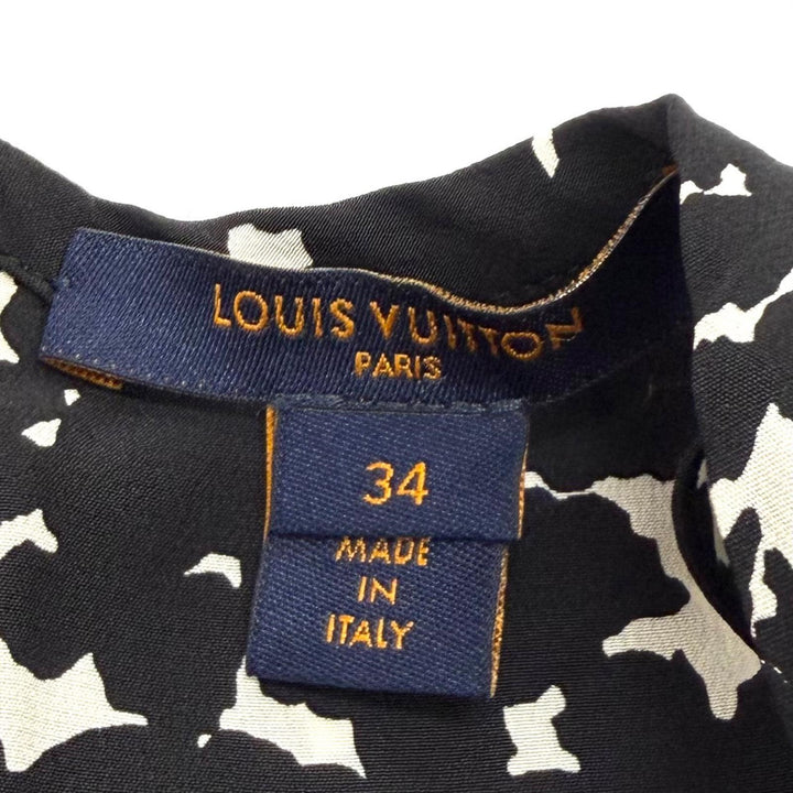 Excellent LOUIS VUITTON one piece black silk Women 34