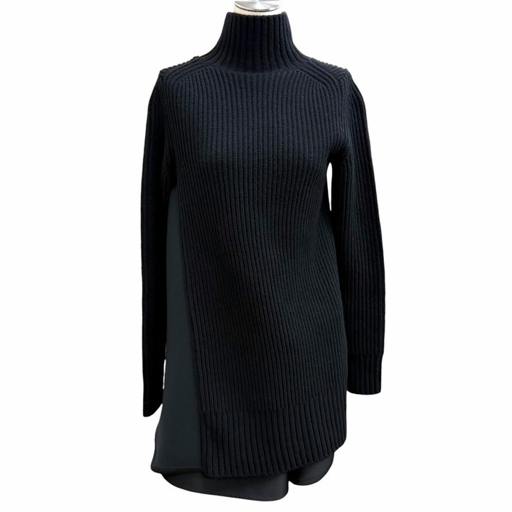 Excellent Sacai one piece High-neck knit with contrasting design wool 2 23-06923