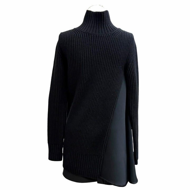 Excellent Sacai one piece High-neck knit with contrasting design wool 2 23-06923