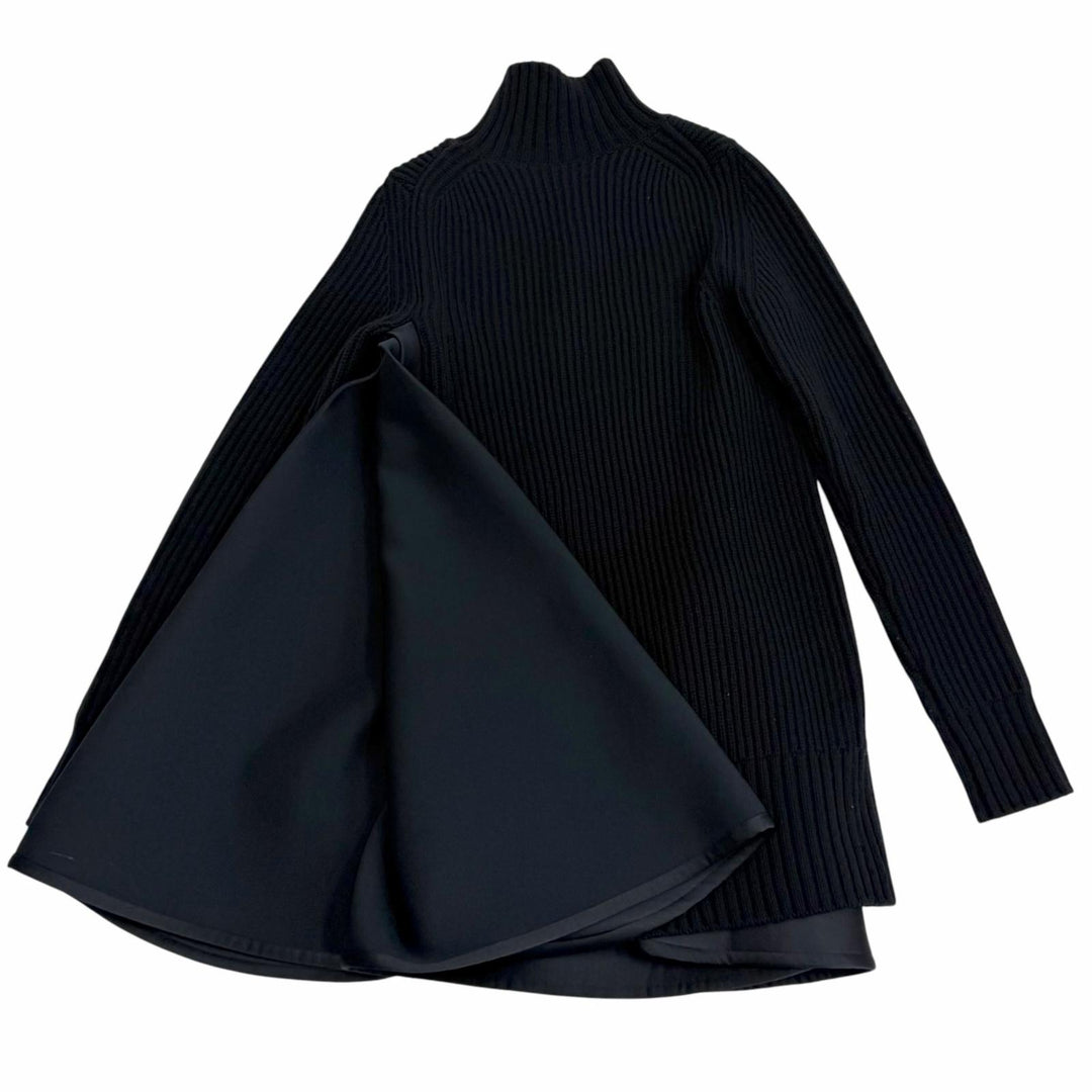 Excellent Sacai one piece High-neck knit with contrasting design wool 2 23-06923