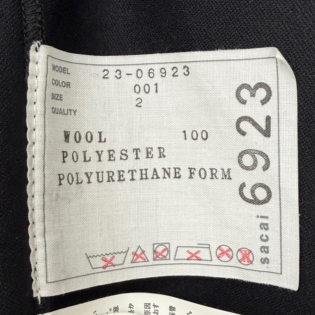 Excellent Sacai one piece High-neck knit with contrasting design wool 2 23-06923