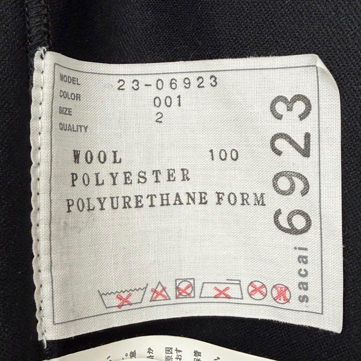 Excellent Sacai one piece High-neck knit with contrasting design wool 2 23-06923