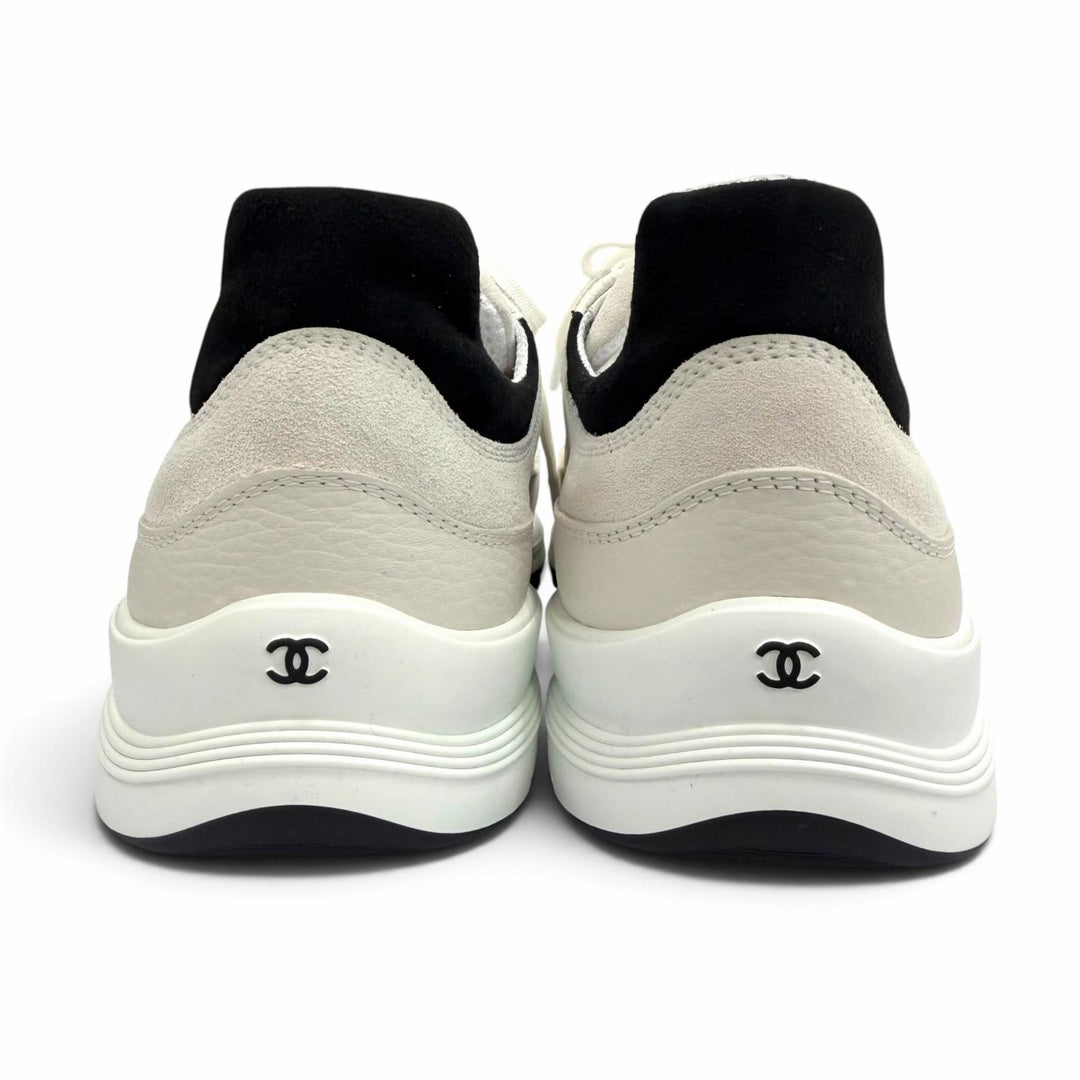 Pristine CHANEL sneakers COCO Mark white Suede leather mens 43 G47011