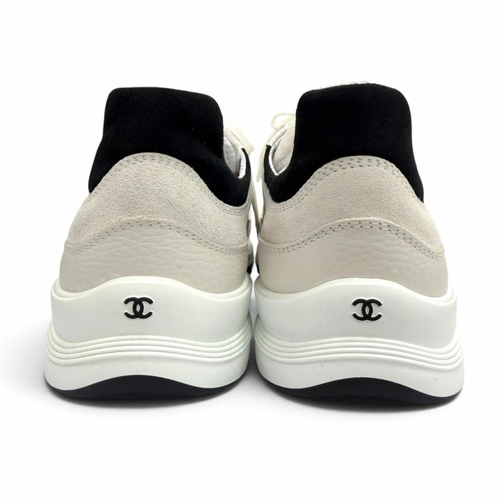 Pristine CHANEL sneakers COCO Mark white Suede leather mens 43 G47011