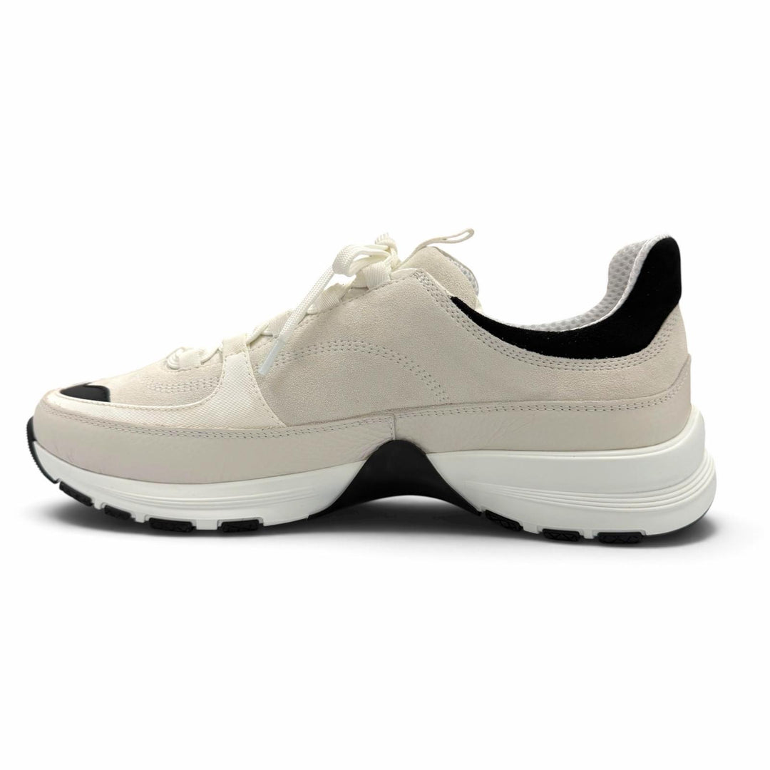 Pristine CHANEL sneakers COCO Mark white Suede leather mens 43 G47011