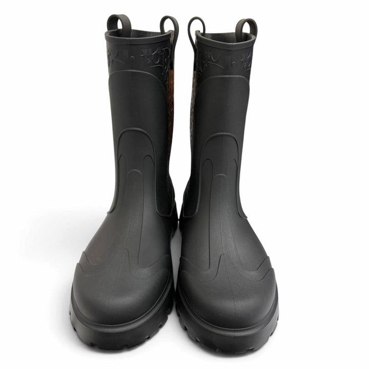 Pristine DIOR boots DIOR GARDEN Oblique Rain black rubber mens 41