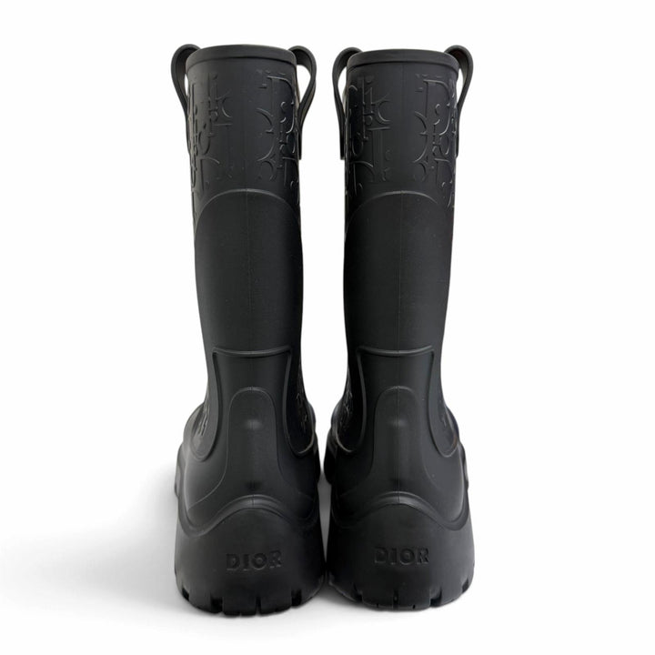 Pristine DIOR boots DIOR GARDEN Oblique Rain black rubber mens 41