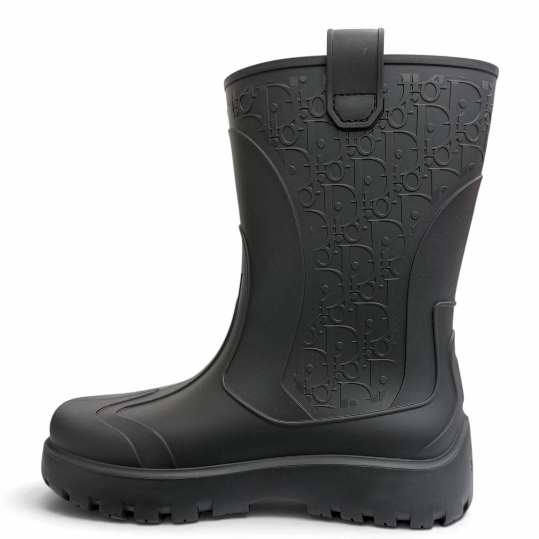 Pristine DIOR boots DIOR GARDEN Oblique Rain black rubber mens 41