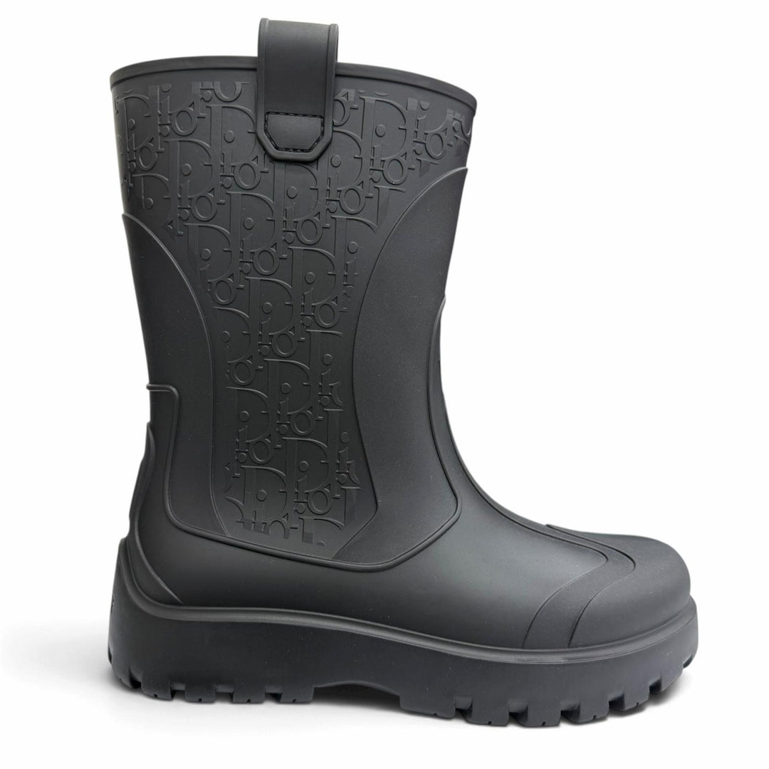 Pristine DIOR boots DIOR GARDEN Oblique Rain black rubber mens 41