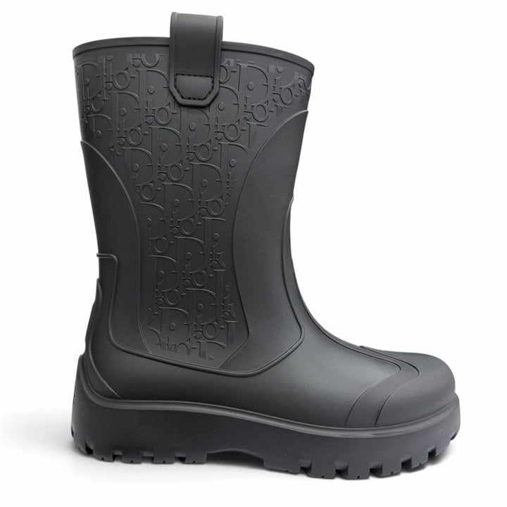 Pristine DIOR boots DIOR GARDEN Oblique Rain black rubber mens 41