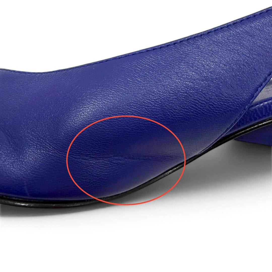 Great HERMES pumps Antim 55 Backstrap Leather purple Women 35.5 241136Z