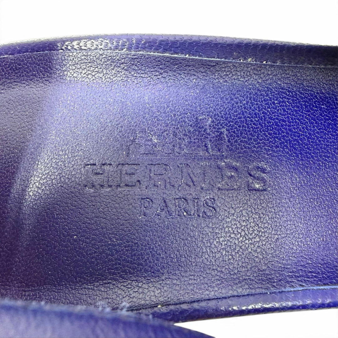 Great HERMES pumps Antim 55 Backstrap Leather purple Women 35.5 241136Z