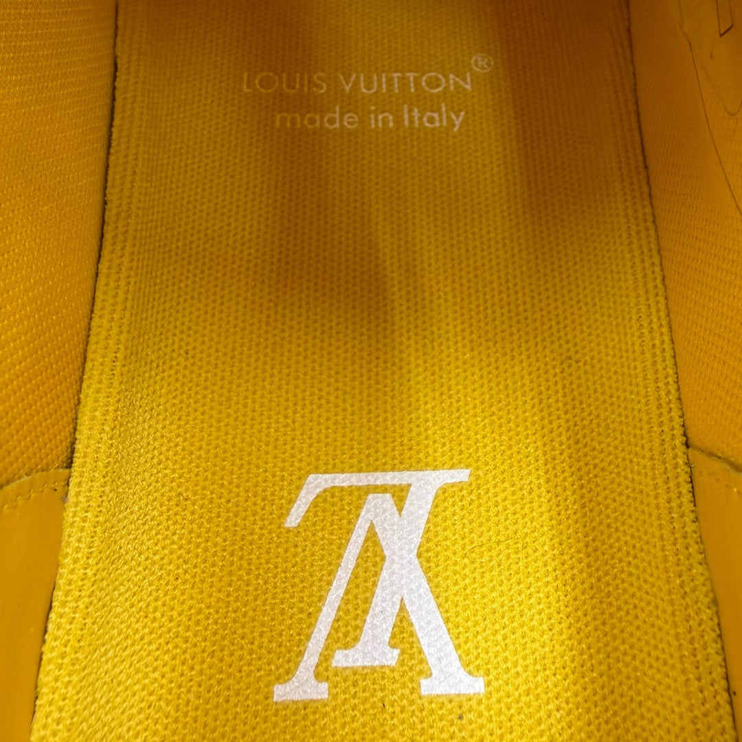 Pristine LOUIS VUITTON sneakers LV Trainer LV logo lace-up leather yellow 3