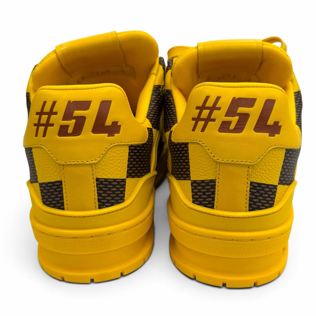 Pristine LOUIS VUITTON sneakers LV Trainer LV logo lace-up leather yellow 3